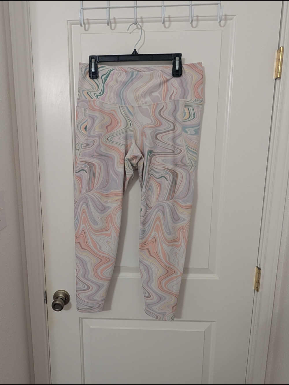 💥3/$24 Old Navy Pastel Swirl Print High Rise Leggings Go Dry Size XL